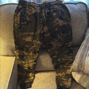 YoungLA Olive Camouflage Joggers